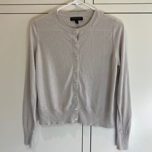 Banana Republic Silk Cashmere Cardigan Light Grey
